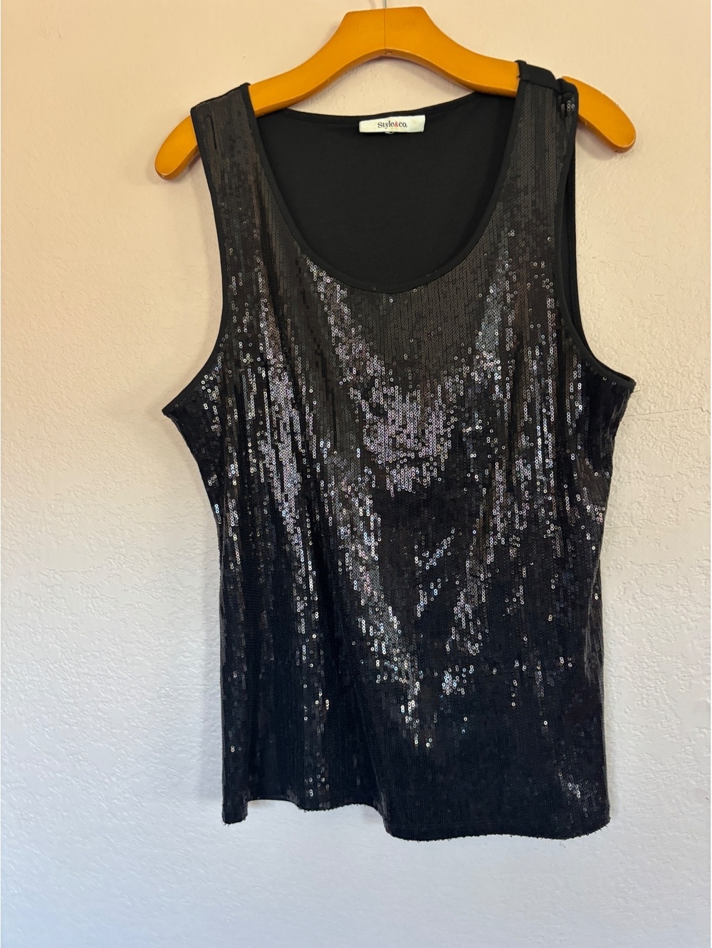 Style&Co. Black Sequin Tank Top
